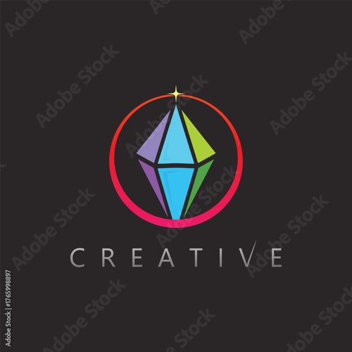 Golden shining diamond logo vector design representing prosperity luxury brilliance and clarity