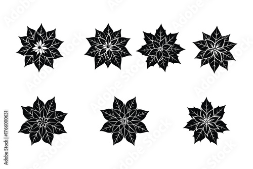 Christmas Poinsettia Flower Svg