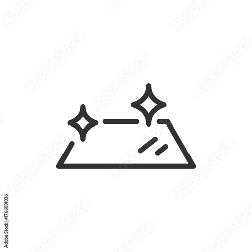 Clean surface, linear icon. Cleaning and maintenance concept. Line with editable stroke.