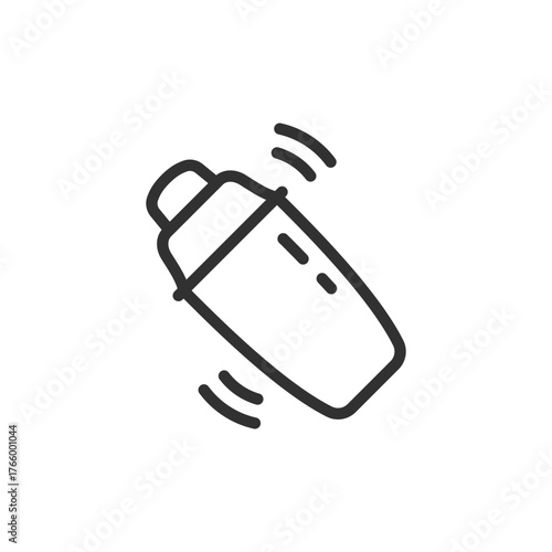 Cocktail shaker, linear icon. Bartending and mixology concept. Line with editable stroke.
