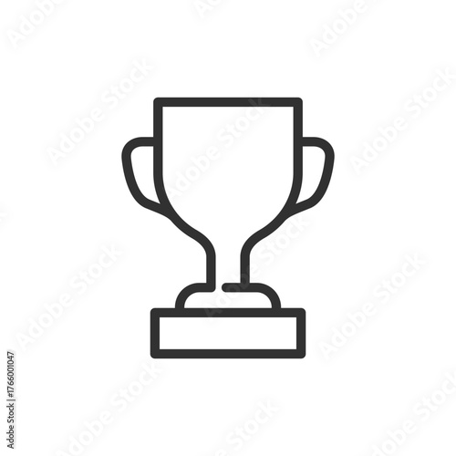Trophy cup, linear icon. Symbol of victory, award, and excellence. Line with editable stroke.