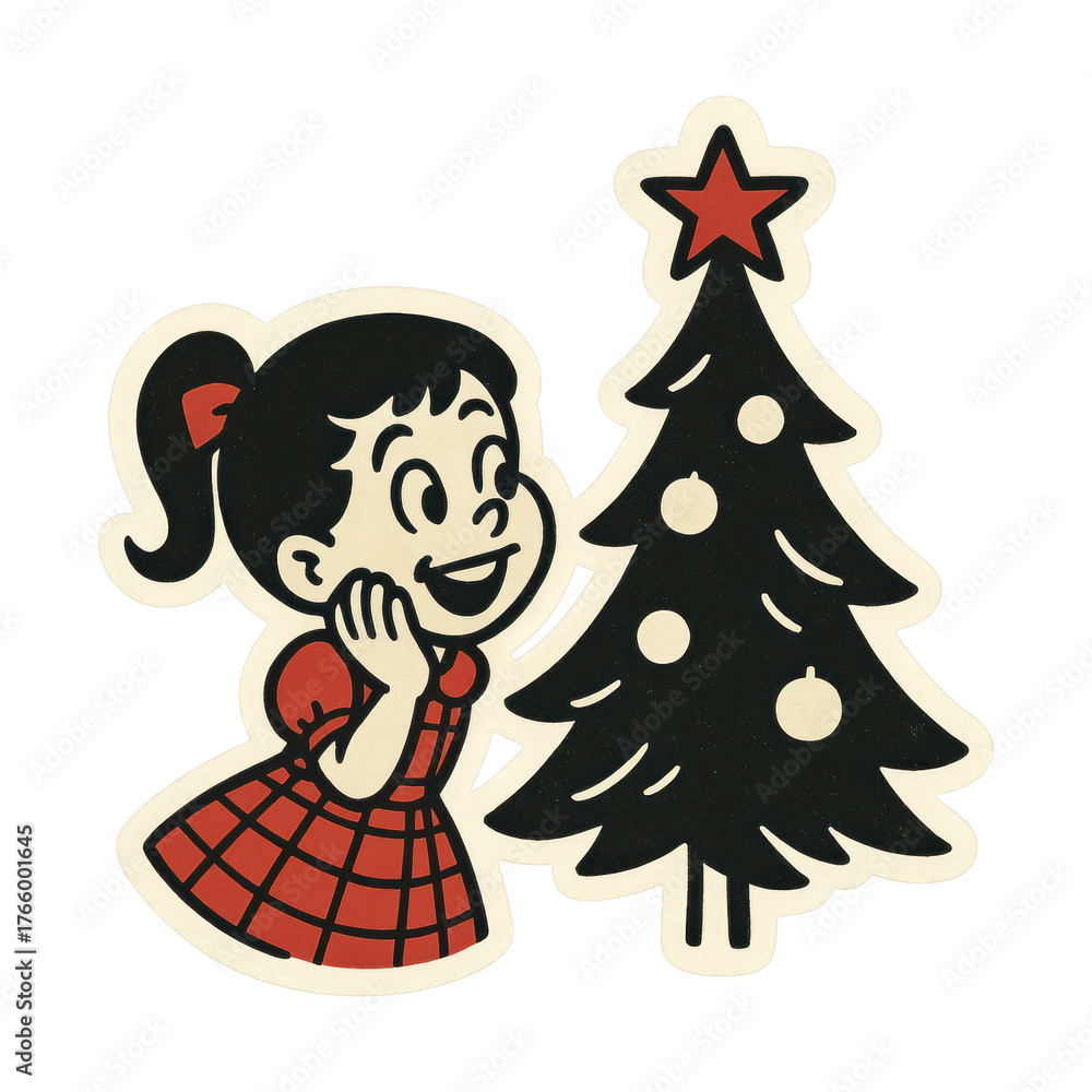 Fototapeta premium PNG Retro festive joy illustration