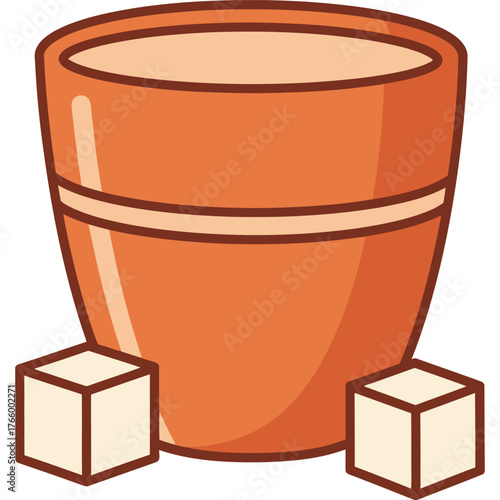 Cup with Sugar Cubes Illustration sweet drink beverage food ingredient sweetener coffee tea brown white