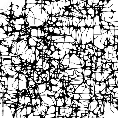Irregular circular pores create perforated surface with variable spacing and overlapping forms.