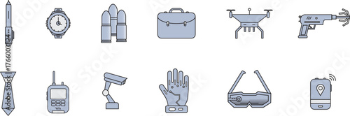 Spy equipment icons