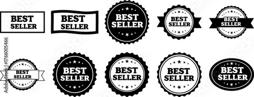 Vector art of assortment of best seller badges and labels