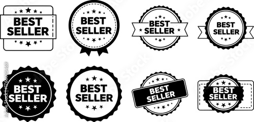 Vector art of variety of best seller badges and labels
