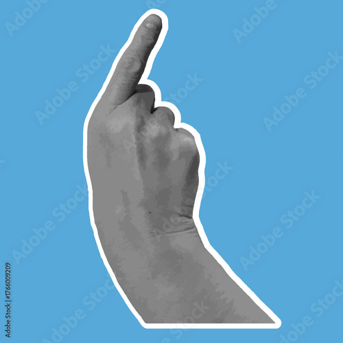 Hand with Index Finger Pointing Upwards