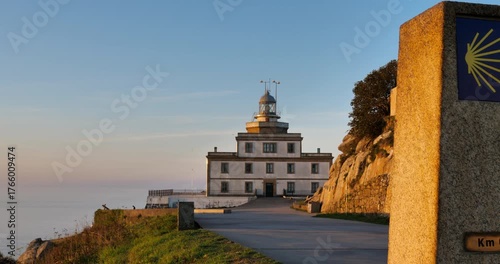 Cape Finisterre Lighthouse. End of the Way of ST James, Galicia, Spain
