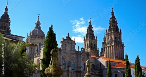 Santiago de Compostela Cathedral. North façade or da Acibecharía. Santiago de Compostela, Spain.
