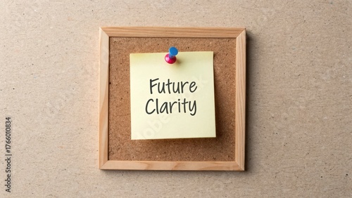 Simple Note on Cork Board Highlighting the Concept of Future Clarity