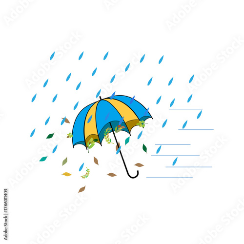 Umbrella, rain and wind 1