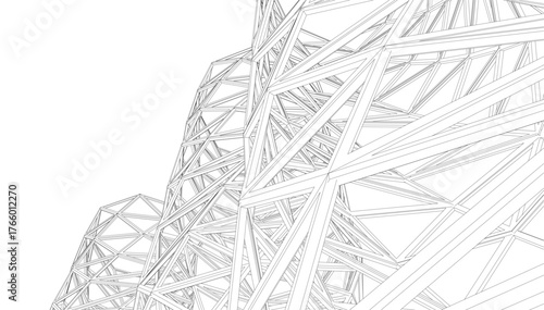 Abstract architecture vector 3d illustration