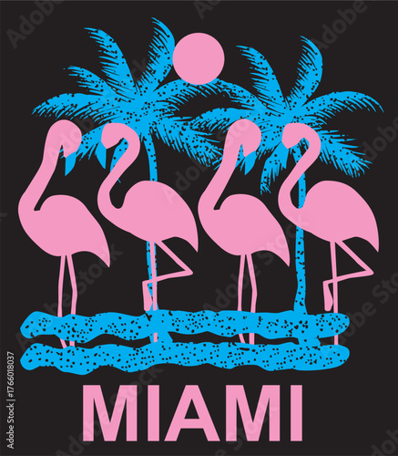 Vintage Retro Miami Florida T-shirt Design