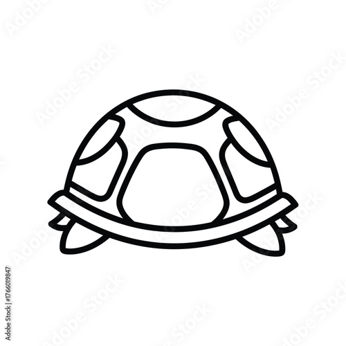 Simple outline drawing of a turtle shell on a white background