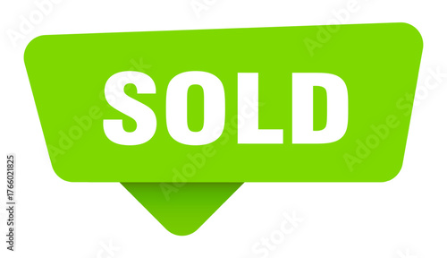 sold green sign isolated on transpatent background. sold sticker