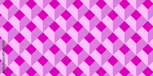 3d modeling cubes Illustration decoration seamless  pink material pattern square design.	