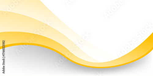 Yellow smooth wave layer modern background with white space for text and message. template design	