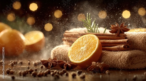 Spa Setting with Citrus, Cinnamon, and Anise for Relaxation