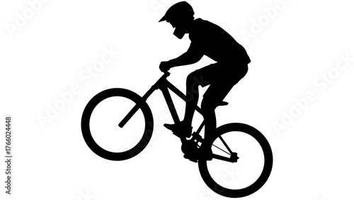 silhouette of a man riding a bike vector.eps
