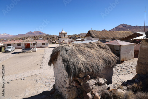 The pretty village of Parinacota, Chile