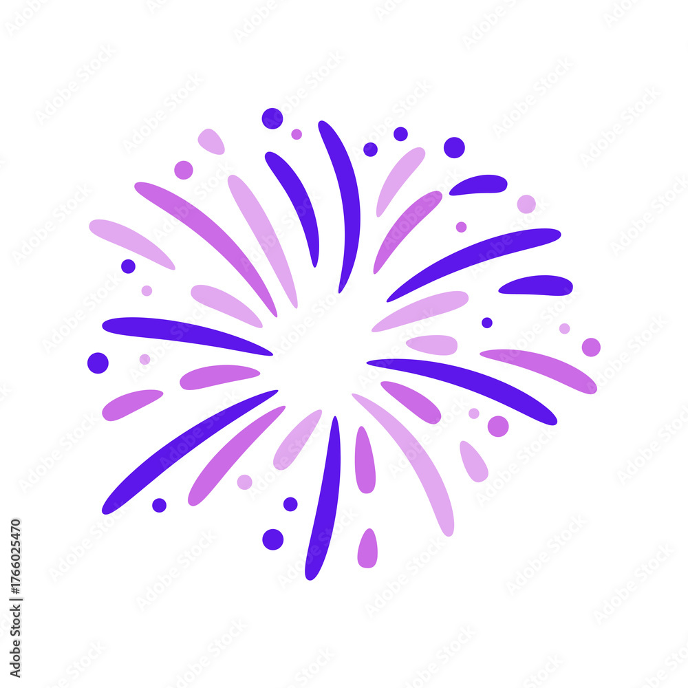 Fototapeta premium Colorful Watercolor Fireworks on White Background