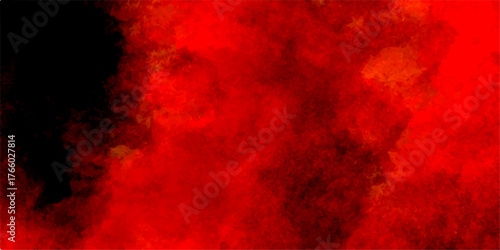 Abstract dark red background texture with hot orange fire and black smoke cloud. Gloomy and scary background for Halloween, Day of the Dead. Abstract fall or autumn background concept