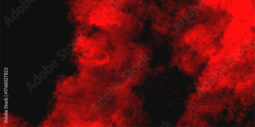 Dynamic fiery red and orange explosion with smoke texture and intense heat on a dark background. Halloween concept. grunge halloween background with blood splash space. dark horror black background 