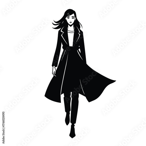 glamour young girl silhouette. lady icon. woman symbol