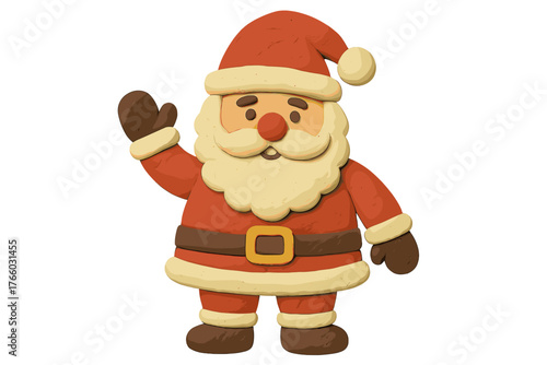 Handcrafted Santa Claus figurine made from colored plasticine