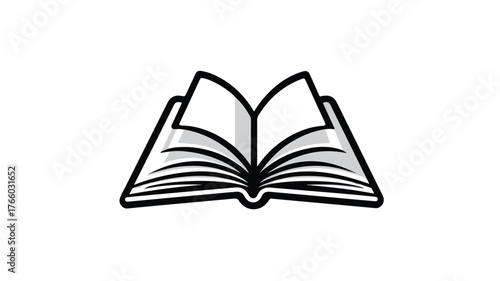 Colorful Open Book Novel Icon for Children's Book Day Celebration