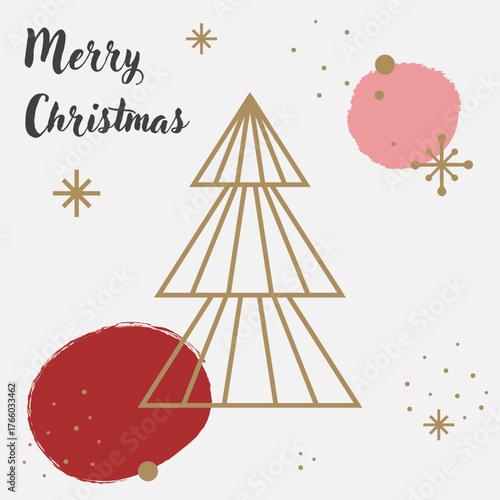Christmas tree greeting card. Abstract concept. Vector illustration