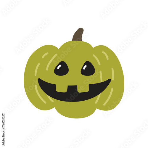 Halloween pumpkin lantern isolated on white background. Vector illustration