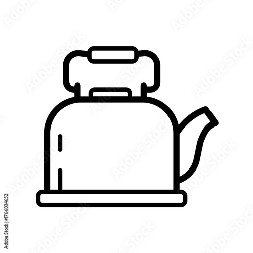 Stovetop teapot kettle line vector icon