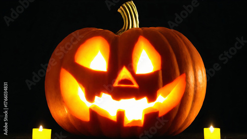 halloween pumpkin on black