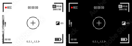 Cinematic frame and aperture background with photo composition.