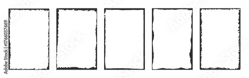 Black hand drawn rectangular marker frames with rough edges