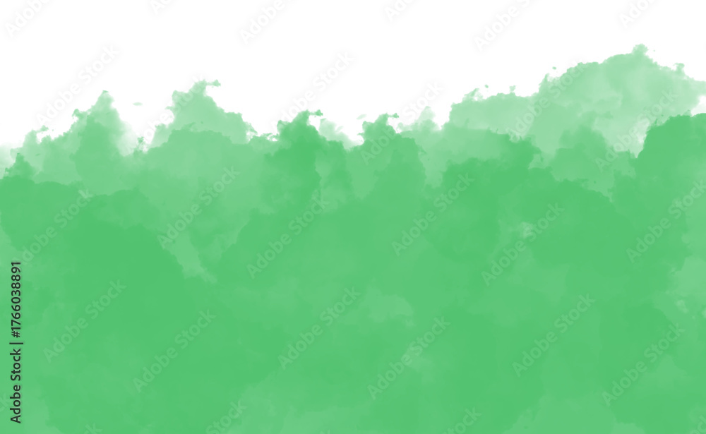 Obraz premium Green watercolor splash texture isolated on transparent background