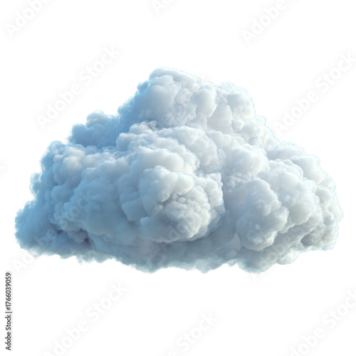 A single large fluffy white cumulus cloud floating in isolation against a stark black background