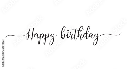 Vector art of elegant happy birthday calligraphy design for greeting cards and invitations