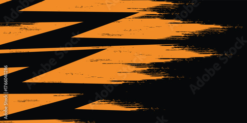 orange black brush wrap car sticker pattern banner abstract sporty lines black orange color combination grunge brush modern pattern.