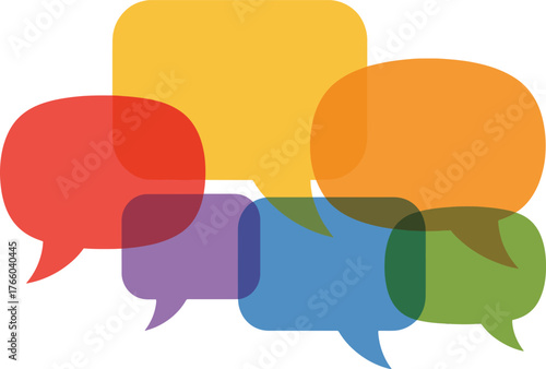 Colorful Speech Bubbles - Overlapping Chat Communication for Social Media & Marketing