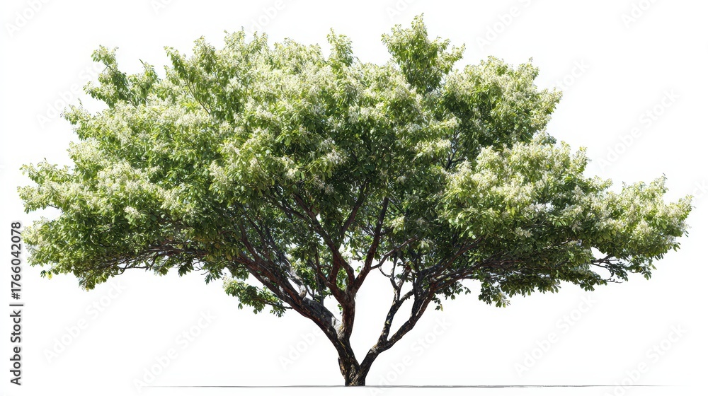 Fototapeta premium Lush Three-Dimensional Trees. Isolated Shrubs for Gorgeous Backyard Landscaping. Clipping Mask Ready for Creative Compositions.