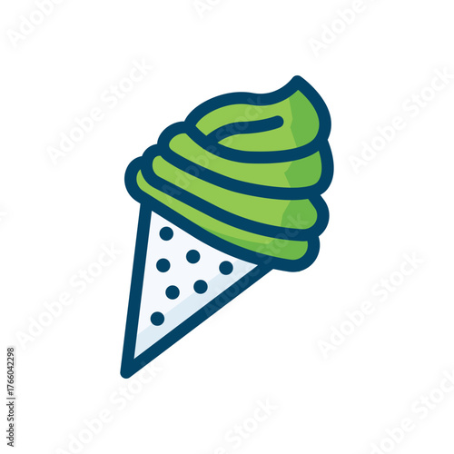 Strawberry and chocolate ice cream icon vector illustration
