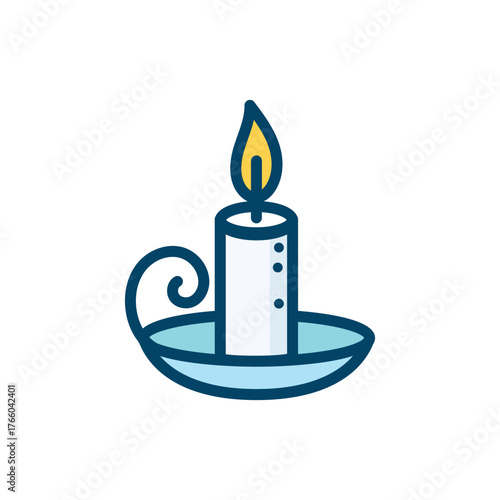 Candle with flame vector illustration