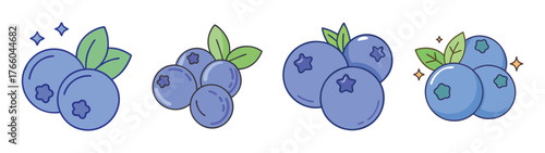 Delicious fresh blueberries illustration vector graphic design for healthy eating and nutrition benefits