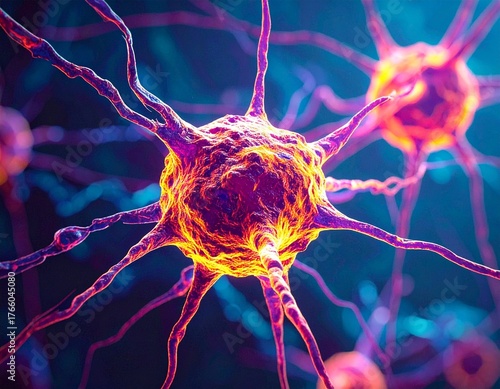 Microscopic view of cancer cells, detailed cellular structure, biotechnology concept, oncology research, DNA strands, genetic research, medical innovation, futuristic healthcare technology.