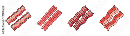 Delicious crispy bacon strips illustration for breakfast food lovers and cooking enthusiasts design element