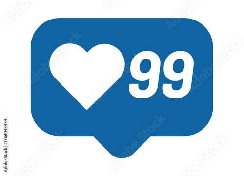 Balões de conversas e textos, likes,  coracao