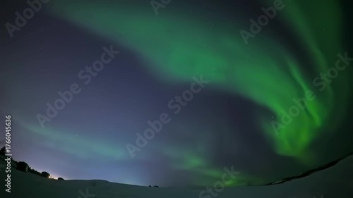 Timelapse of Aurora Borealis (northern lights) in Yellowknife, Northwest Territories, Canada